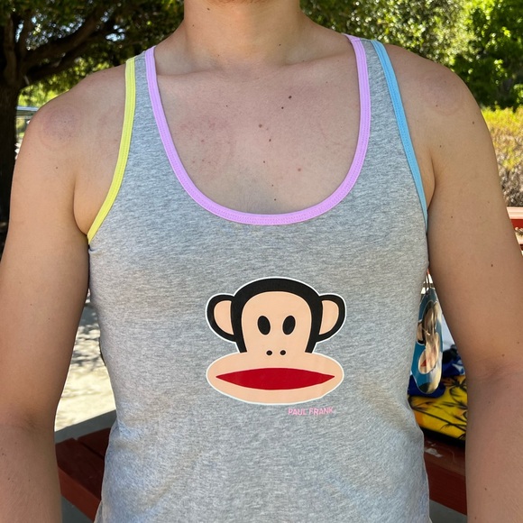 NEW PAUL FRANK PAJAMA TANK TOP SHIRT WOMEN JULIUS MONKEY PASTEL SLUMBER PARTY L - Picture 3 of 10